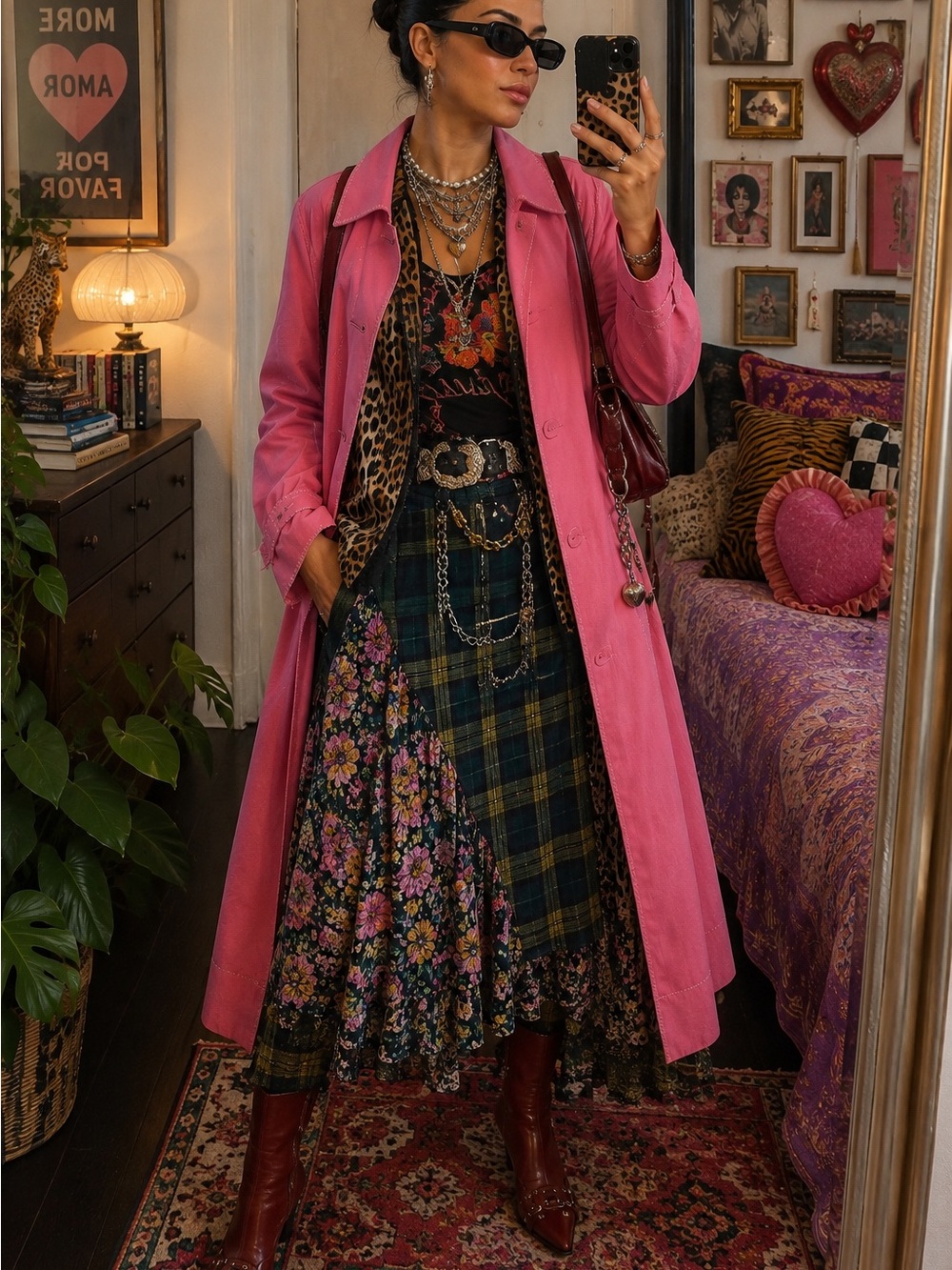 Sigrid Olsen Sport Pink Belted Trench Coat XS Y2K